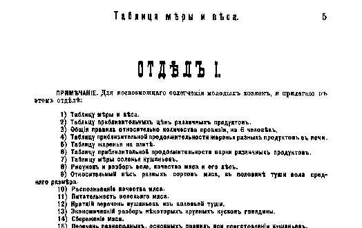 Таблица меры и веса, издание 1901 года