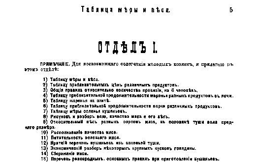 ОТДЕЛ I. Таблица меры и веса и справочные материалы, издание 1901 года