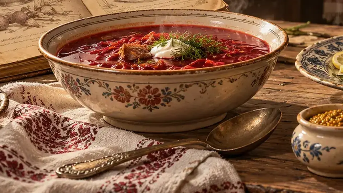 Домашний борщ со свёклой и квашеной капустой