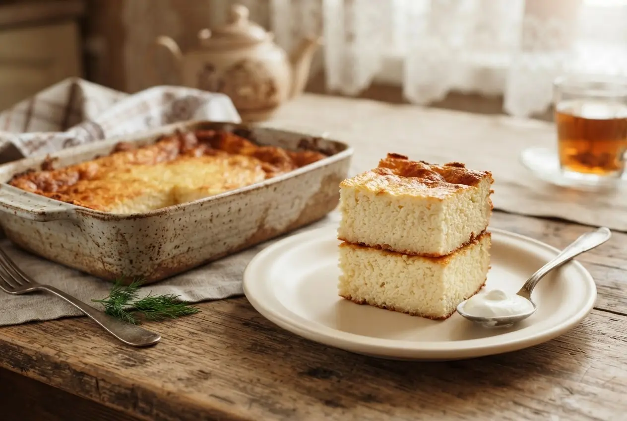 Крупеник с творогом и манной крупой