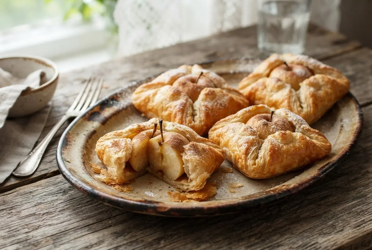 Слоёные пирожки с цельными яблоками